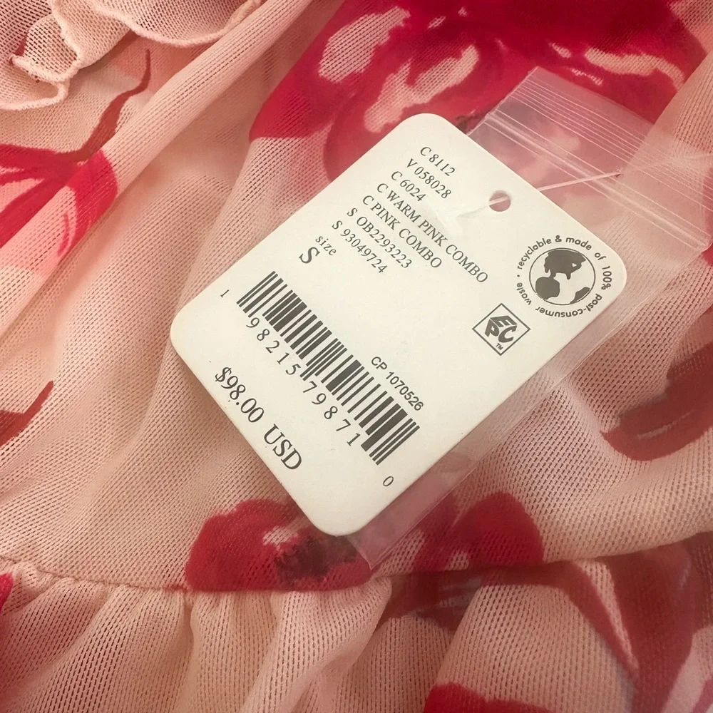 Free People Wildest Dream Tunic in Warm Pink Combo size Small NWT